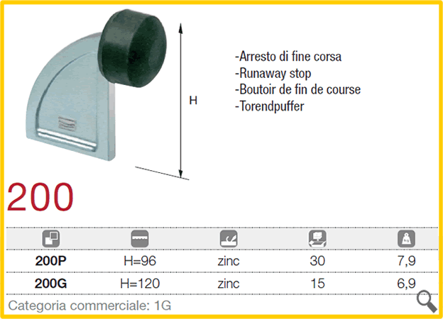 Fine corsa per portone scorrevole