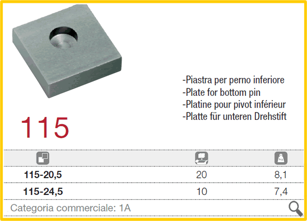 Piastra per portone scorrevole