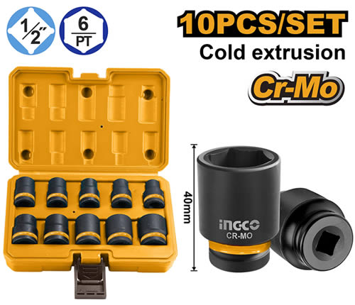 Serie 10 bussole INGCO attacco da 1/2